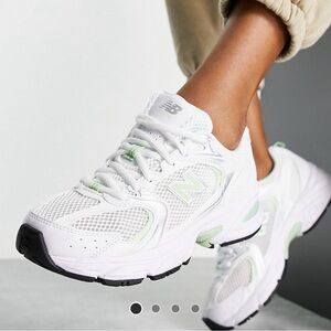New Balance 530 white and pastel green